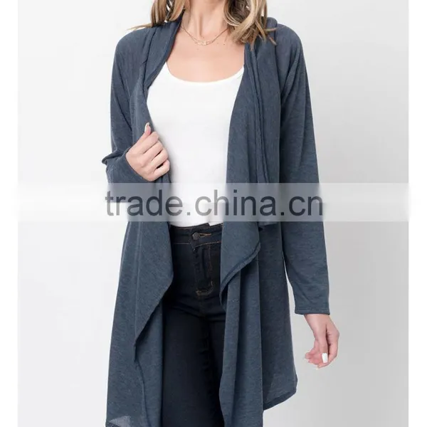 Soft Touch Stretch Fabric Classic Long Muslim Cardigan Fashion Navy Dusty Style Knitwear Cardigan Manufacturers photo-4