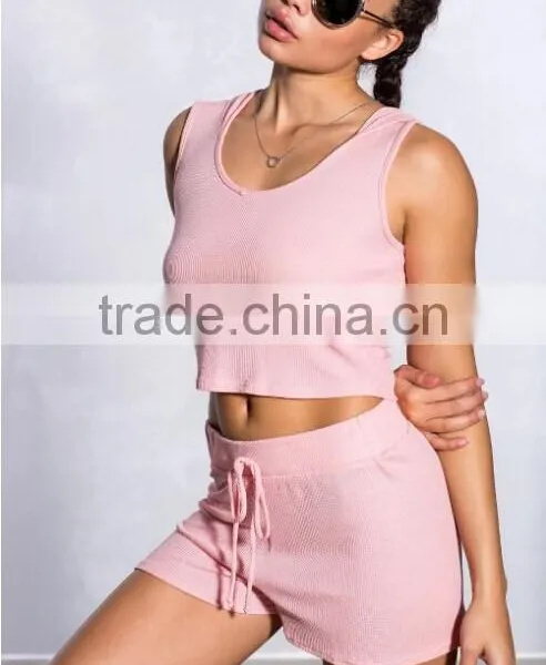 2017 New Tank Top and Shorts Sports Two Piece Wear photo-2
