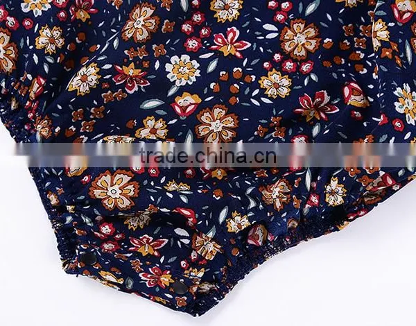 Infant Babies Cotton Tassel Jumpsuits Long Sleeve Floral Romper photo-5