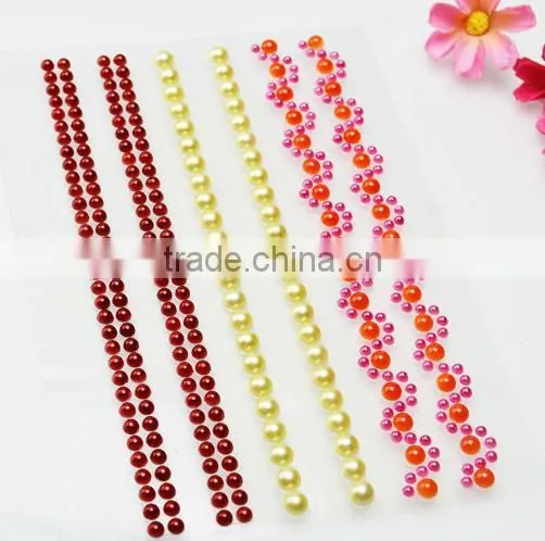 Wholesale Craft Gem Stickers Custom Design Pearl Sticker Rhinestone With Glue Sticker photo-3