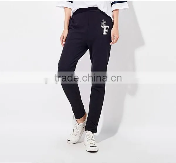 Female Black Knitting Leisure Trousers of Radish photo-2