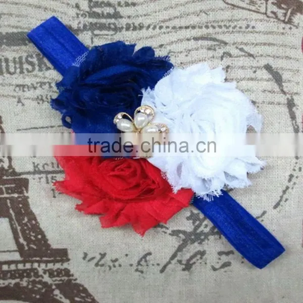 Sparkle Rhinestone Pearl Flowers Girl Baby Hairbands Hot Selling, Wholesale Handmade Infant Newborn Hairband photo-2