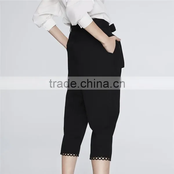 2017 Fashion Circle Hems 3 Quarter Length Ladies Casual Pants photo-2