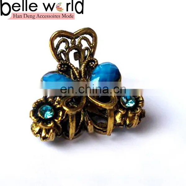 Elegant Europen Retro Mini Alloy Rhinestone Jewel Hair Claw Clip photo-3