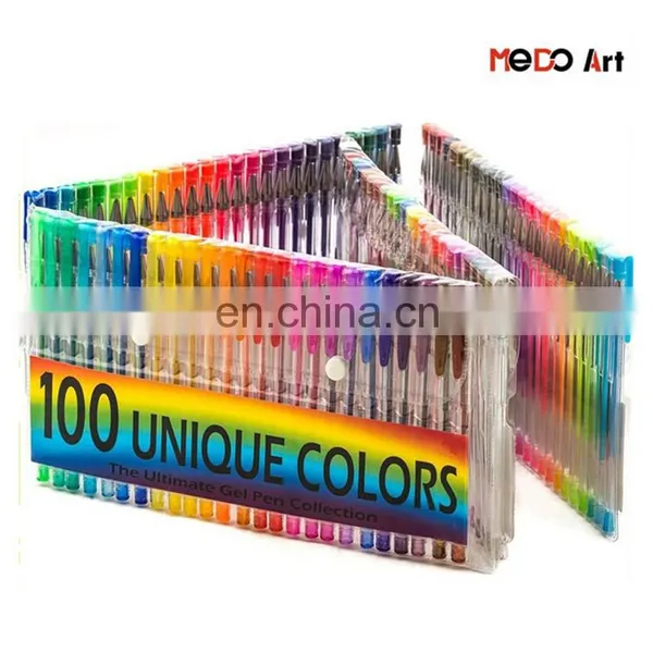High Quality 100 Coloring Gel Pen Set Standard Neon Glitter Metalic Milky Gel Pen Set photo-4