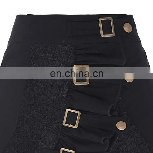 Belle Poque Vintage Women's Steampunk Gothic Clothing Gypsy Hippie High Stretchy Nylon-Cotton & Lace Skirts BP000205-1 photo-4