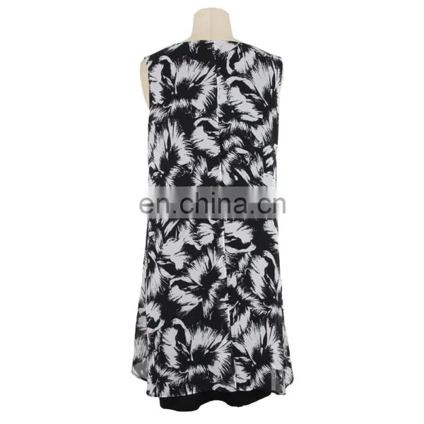 Floral Print Neck Trim Old Lady Tunic Guangzhou Manufacturer photo-4