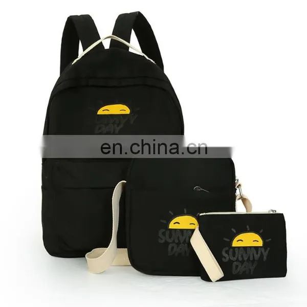 Wholesale Fashion Canvas 3pcs School Backpack Bag Set photo-3