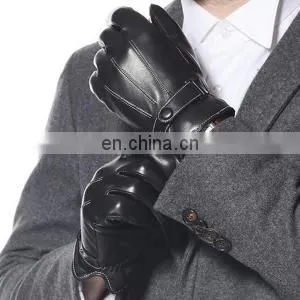 CUSTOMIZED BLACK MEN SHEEP LEATHER DRIVING GLOVES FASHION DRESS GLOVES