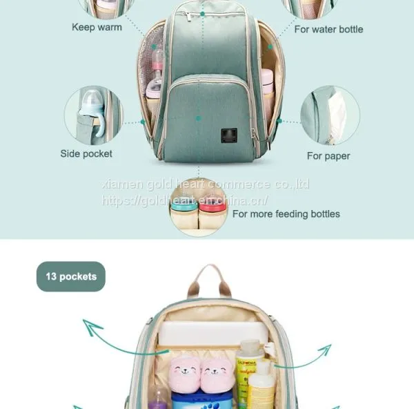 Waterproof Travel Mom Back Pack Eco-Friendly Material Baby Changing Bag Backpack Mummy Diaper Bag photo-5