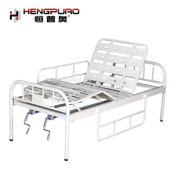 Elder Care Furniture Two-function Manual Full Size Side Rail Hospital Bed photo-3