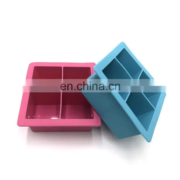 Practical Silicone Ice Cube Box and Mold With Square Shape and 4 Plaid for Cake in Summer photo-4