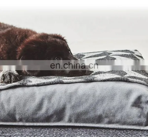 Washable Dog Bed Cushion Soft and Comfortable Fabric Dog Mat With Blanket photo-3