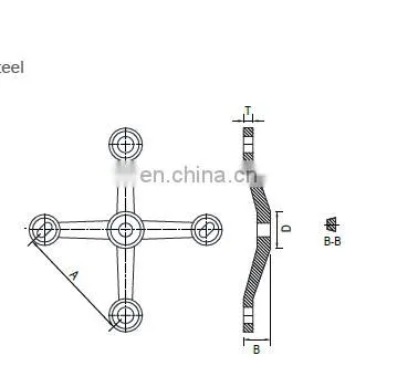 China Wholesale Factory Glass Curtain Wall Four Holes Spider photo-3