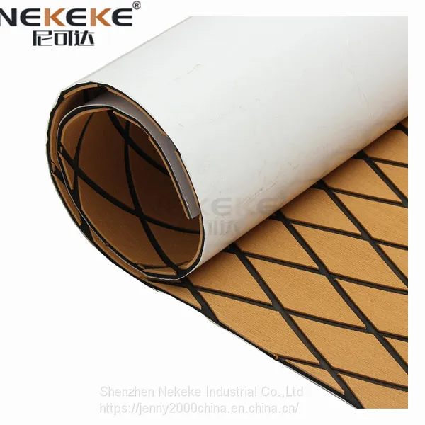 NEKEKE 70*190*0.6 cm Golden Yellow + Black + Diamond on Surface Boat Yacht Marine EVA Deck Foam Sheet Composite Outdoor Decking photo-2