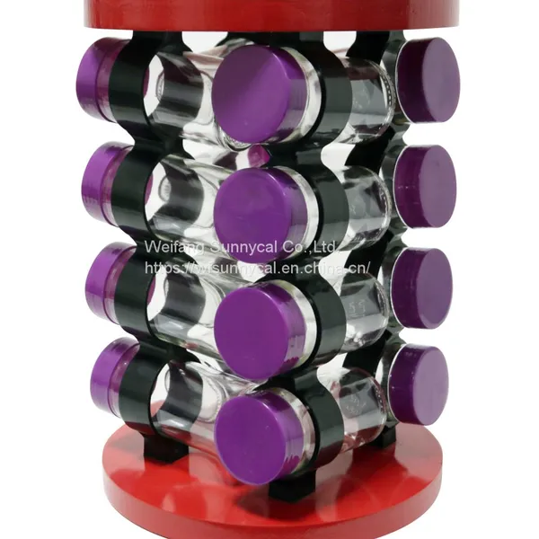 16 Jars Spice Rack Set With Rotationg Base Spice Rack Set photo-4