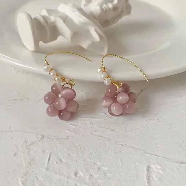 Purple Opal Grape Earrings