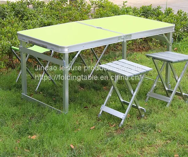 Outdoor Lightweight Portable Camping Aluminum Picnic Table Chairs Set photo-2