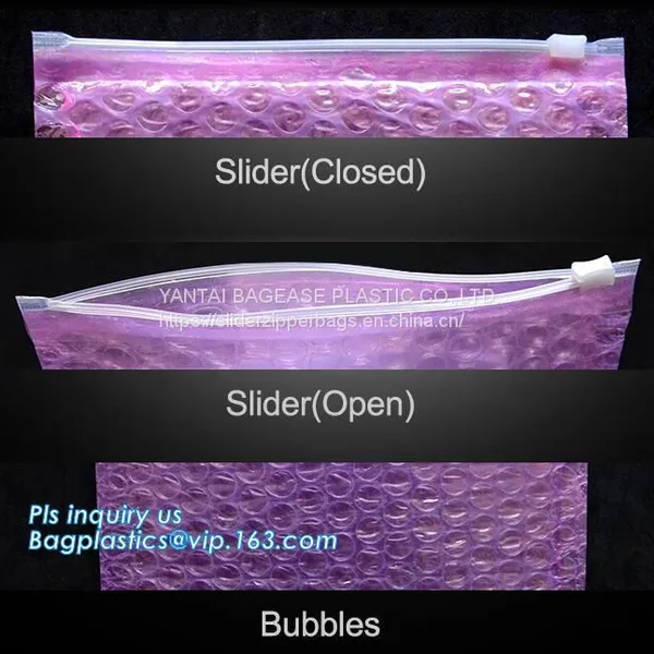 Shock-Resistance, Water-Resistant, Scratch-Resistant, Top Zip Lock, Reusable Reclosable Bubble Slider Zipper photo-3