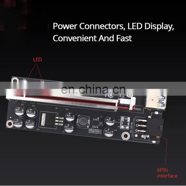 2021 Riser Card 009s PCI Express Adapter VER009S With Dual 6pin Port USB 3.0 Pcie X16 Riser for Graphics Cards photo-2