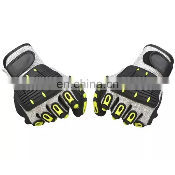 Safety Hand Anti Slip Anti Cut Resistant Nitirle Coated Impact Mechanical Gloves photo-4