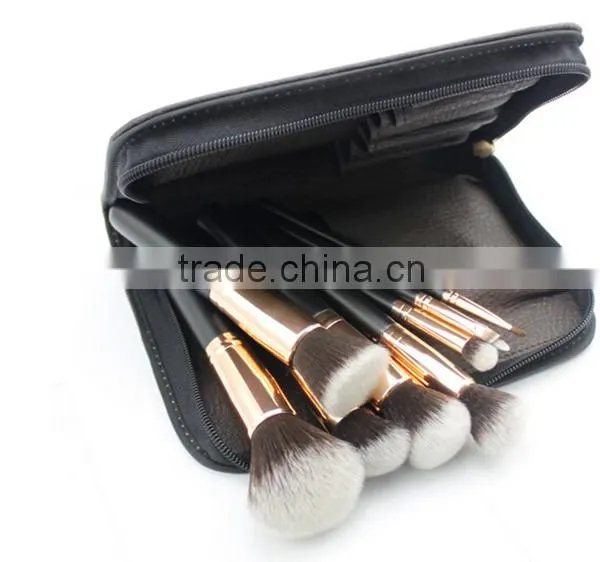 11pcs Gold Ferrule Luxury Makeup Brush Set Synthetic Hair photo-4