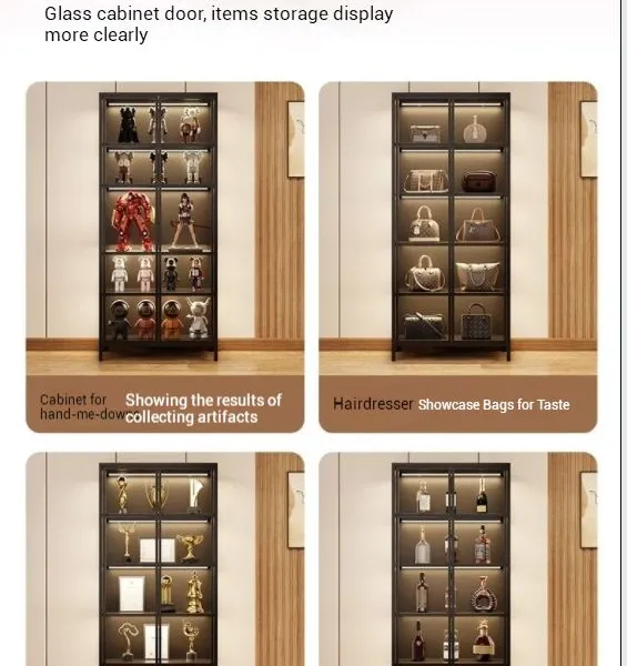 JUNTUO Commercial Glass Display Cabinet | Steel Frame Showcase | LED Lighted, Secure Lock for Showroom Use – DC-1800LS-04 photo-4