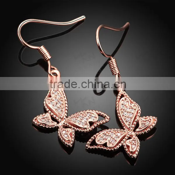 2015 New Arrival Butterfly Shape Arabic Gold Earring Designs for Girls photo-5