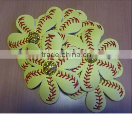 Green Softball Headband Baseball Bracelet Keychain Headdress Flower photo-2