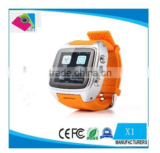 2015 Most Fashionable X1 Android Smart Watch with GPS+3G+WiFi+GPRS Bluetooth Watch for android phone