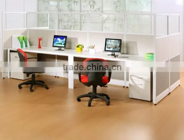 Wooden Desktop High Partition Office Workstation With Steel Feet(SZ-WSL330) photo-4