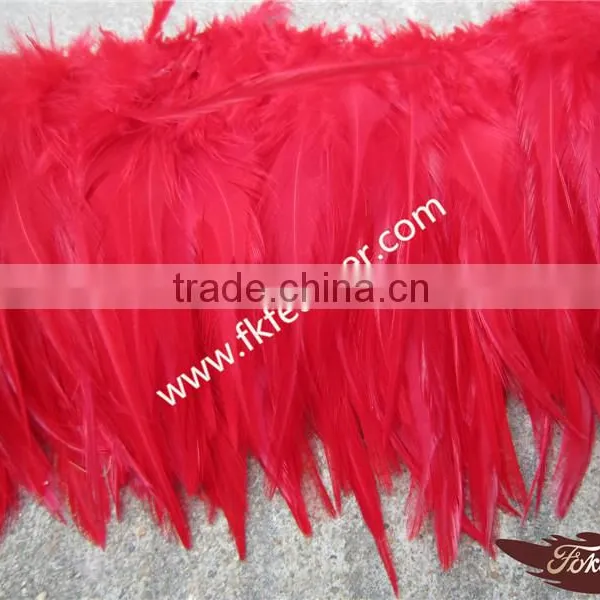 Wholesale Natural Craft Red Rooster Tail Strung Feathers photo-4