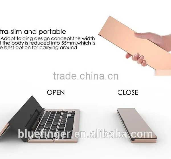 Aluminum Alloy Bluetooth Mini Folding Wireless Keyboard for Laptop and Mobile Phones