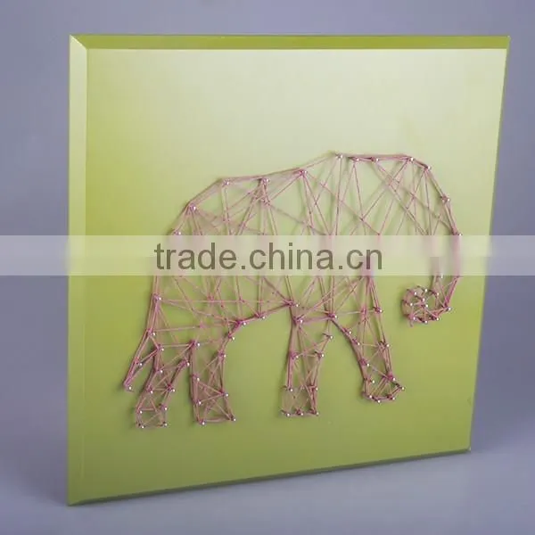 All Hand-made Wooden String Wall Art With the Elephant Shaped Design for Back to School Season photo-3