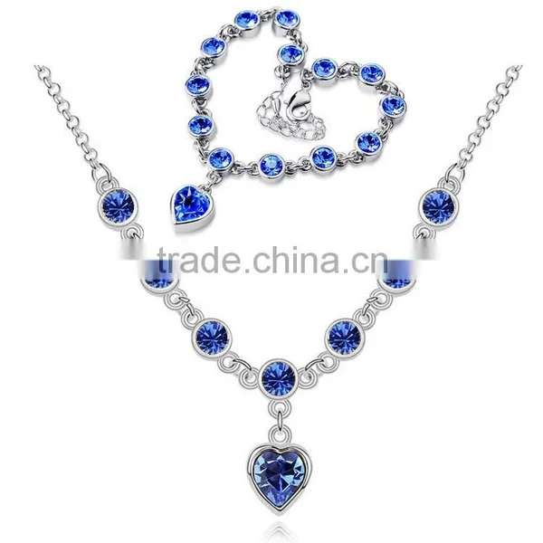 Girlfriend Heart Pendant Necklace and Beads Bracelet African Jewelry Sets photo-5