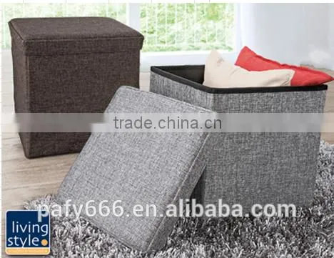 Fabric Foldable Storage Ottoman Storage Case