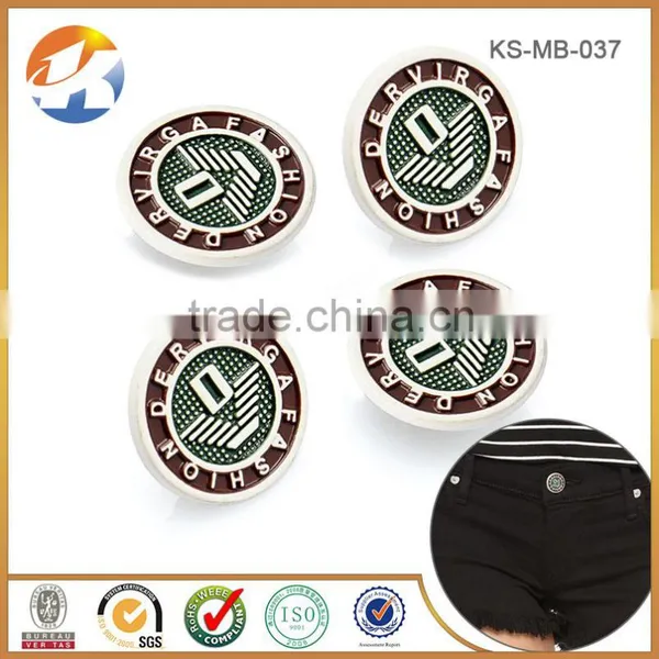 Gold Embossed Logo Custom Metal Button For Denim photo-3