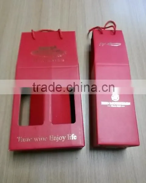 2016Customized Wholesale Elegant Hand Made Wine Paper Box for 2 Bottles photo-2