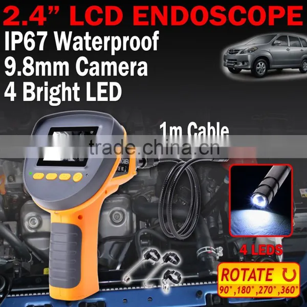 2.4" LCD 9.8mm Borescope Endoscope 1M IP67 360 Rotaion Inspection Camera photo-2