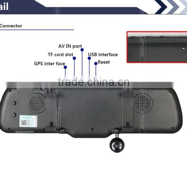 5" Rearview Mirror Wiht Android Navigation Dual Camera Car Camera hd Dvr photo-3