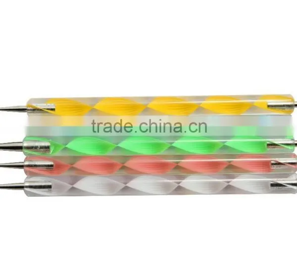 5Pcs 2Way Nail Dotting Pen Marbleizing Professional Nail Art Dot Paint Tools Set photo-2