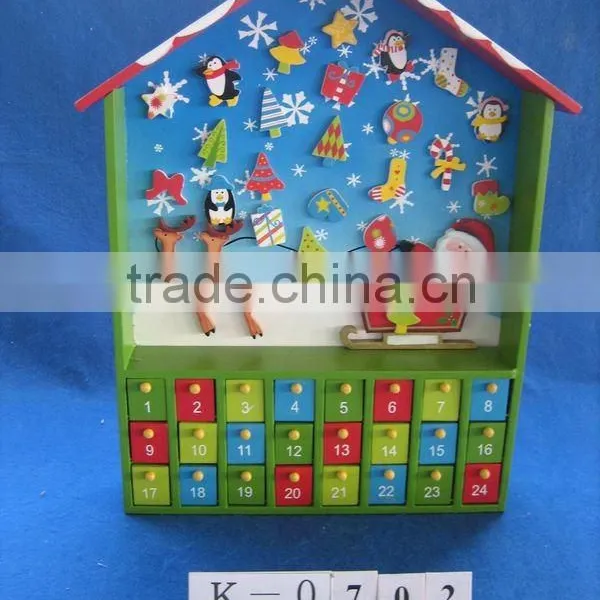 Wooden Christmas Calendar Box With Magnet