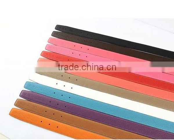 All Colors Litchi Textured Both Side Genuine Cowhide Leather Straps for Sale photo-5