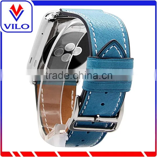 New Genuine Leather Wristband Single Tour Bracelet Watch Band For Apple Watch 38mm 42mm photo-4