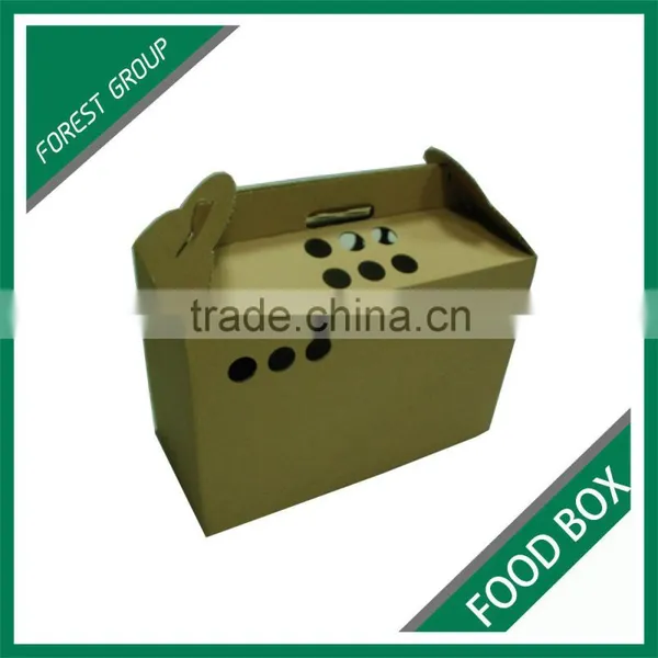 POPULAR USE FOOD INDUSTRY CORRUGATED BENTO PACKING SHIPPING CARTONS WITH HANDLE AND HOLES photo-6