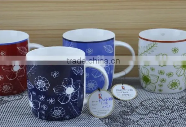 14OZ Water-ink Paintings Design Fully Decal Printed Coffee Cups, Shiny Surface New Bone China Mug, KL5001-A418 photo-4