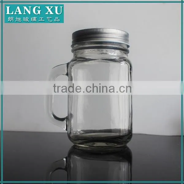 Mason Jar Drinking Glass With Handle 12oz photo-2