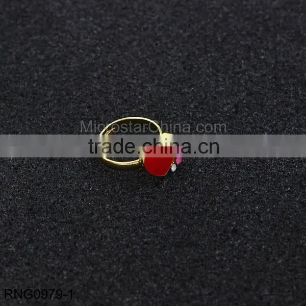 Magazine Style Gold Heart Ring With Crystal photo-2