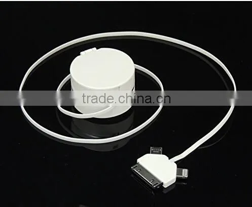 3 in 1 Retractable Charging Cable Travel Charger Cable USB Data Sync Charger Data Cable for All Brand Phone