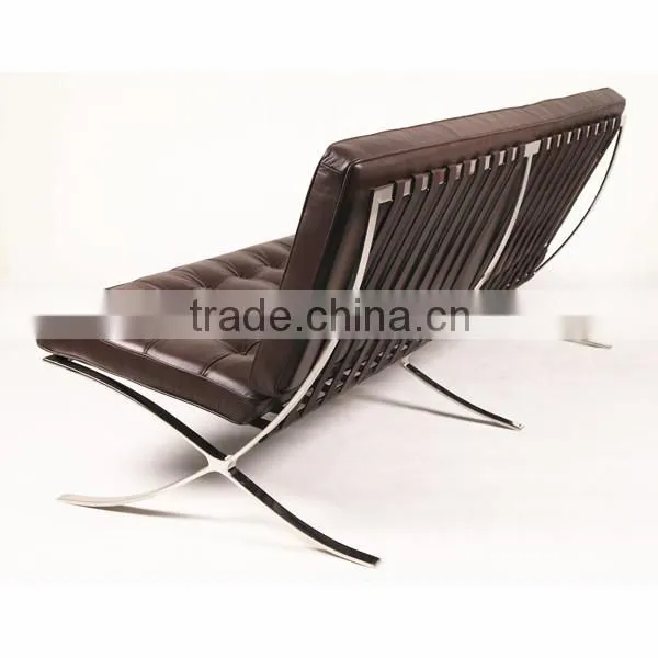 Modern Leather Armless Sofa Barcelona Sofa 3 Seater photo-5